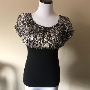 Heart Soul - Animal Print/black top elastic waist
